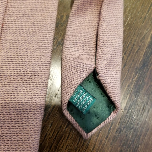 Pink mauve heavy cashmere men's tie Italy - Picture 3 of 3